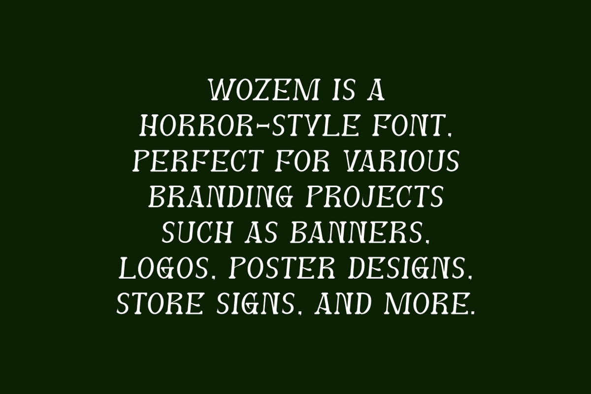 Wozem - Halloween Horror Font, a Serif Font by Iqsiart Studio (Photo 5 of 7)
