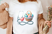 Watercolor Retro Easter Day Nurse, a Seasonal Illustration by DreamArtGraphic (Thumbnail 5 of 5)