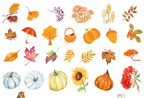 Autumn Leaves Thanksgiving Clipart