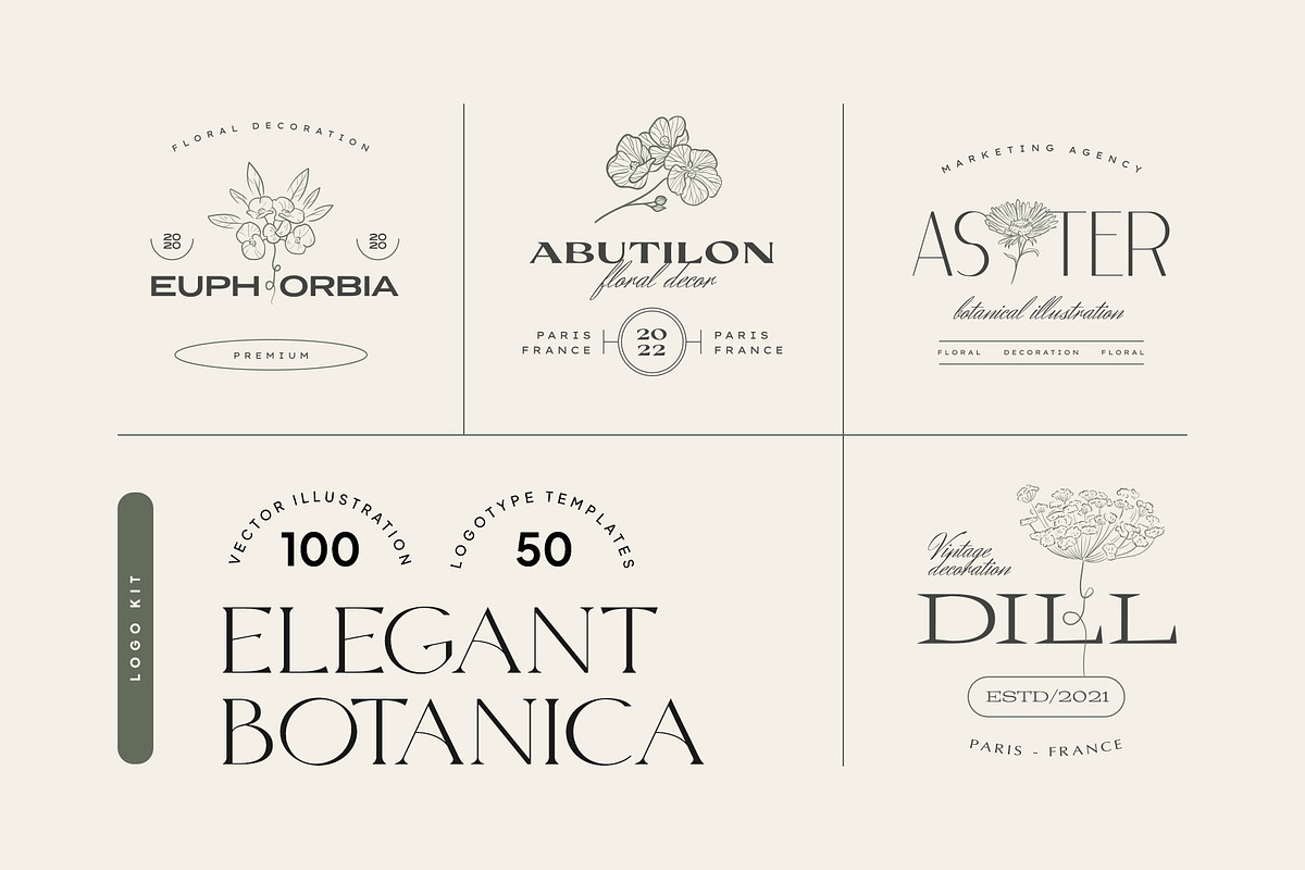 Elegant Botanica | Logo Kit, a Branding & Logo Template by KetteCreate (Photo 1 of 20)