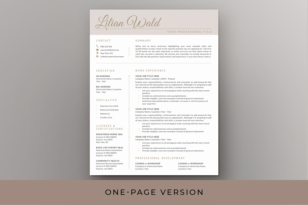Nurse Resume & Cover Letter - Word, a Resume Template by Resume Bureau (Photo 2 of 6)