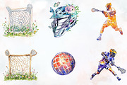 Lacrosse Watercolor Cliparts, an Illustration by RobertsArt (Thumbnail 2 of 7)