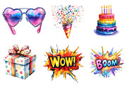 Happy Birthday Pop Art Clipart, an Illustration by CreationArt (Thumbnail 3 of 4)