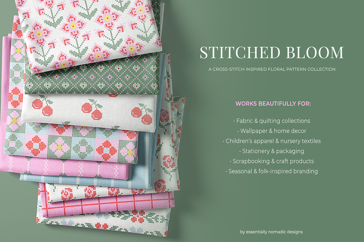 Cross-Stitch Florals: Spring Pattern, a Pattern Graphic by Essentially Nomadic (Photo 2 of 12)