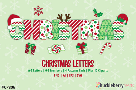 Christmas Letters SVG and Clipart