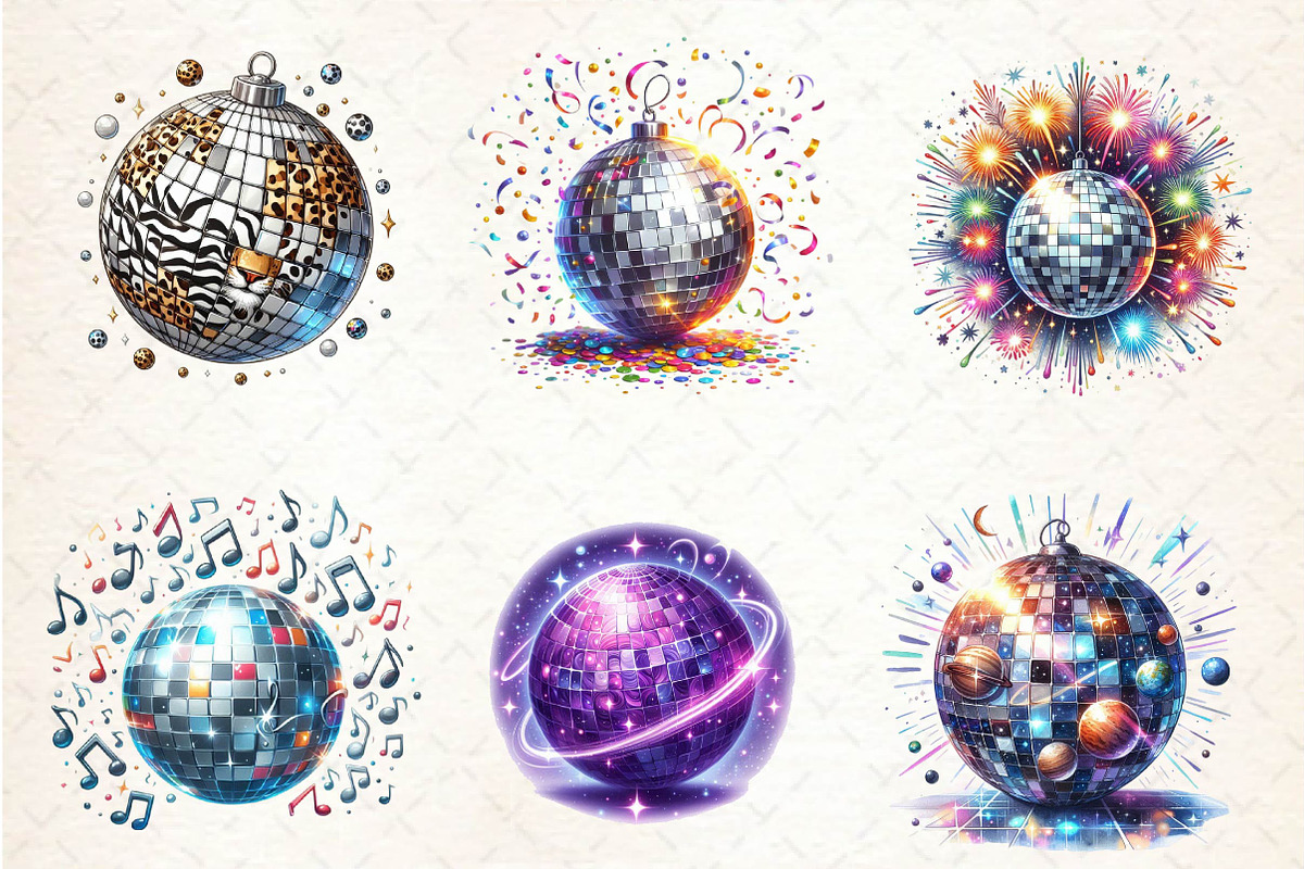 Disco Balls Clipart,, an Illustration by CreationArt (Photo 2 of 5)
