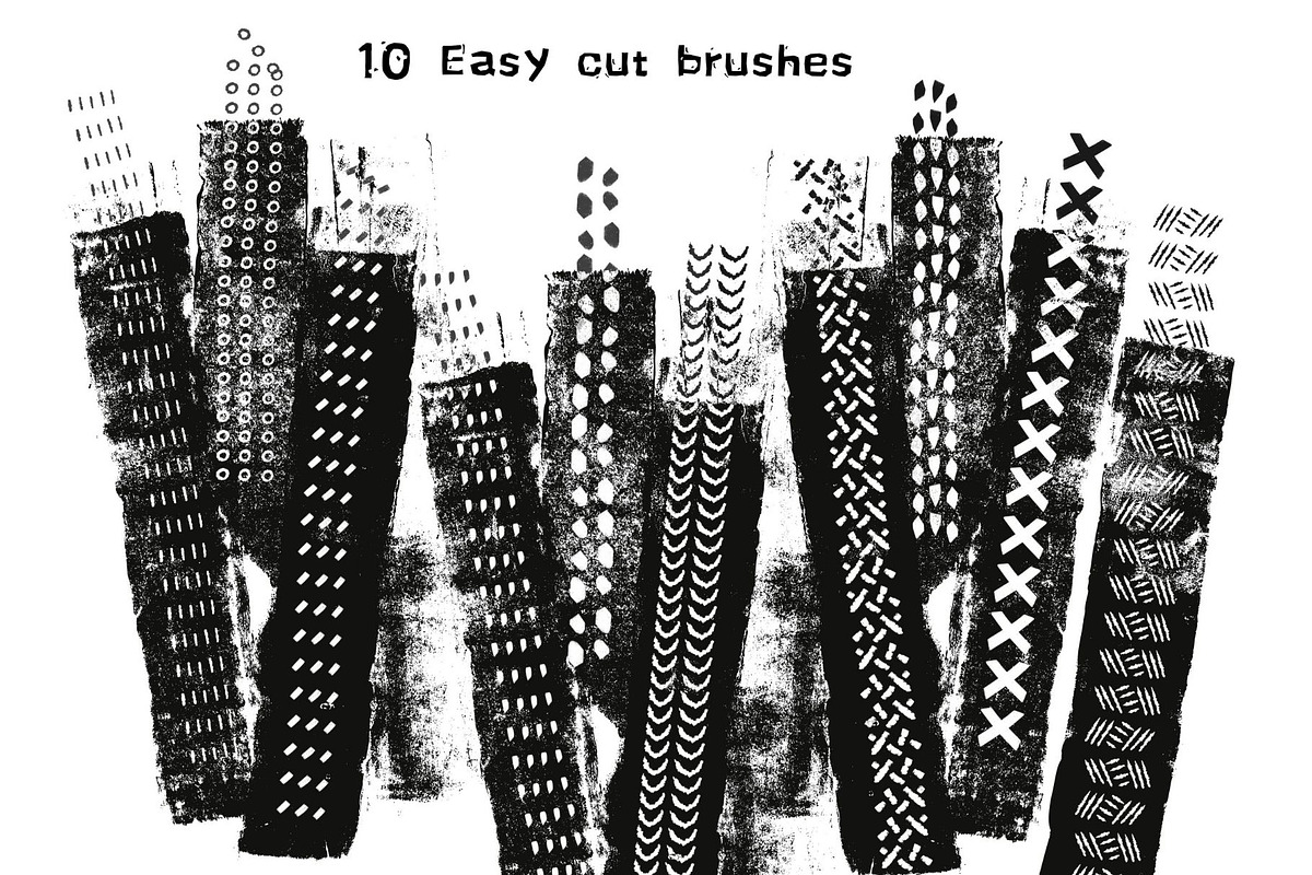 Procreate linocut brushes, a Brush Add-On by ProcreateiBox (Photo 5 of 11)