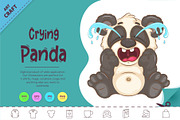 Cartoon Crying Panda. Tshirt., an Animal Illustration by KENO Mascots (Thumbnail 1 of 3)