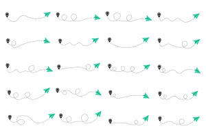 Dashed Line Paper Airplane Route