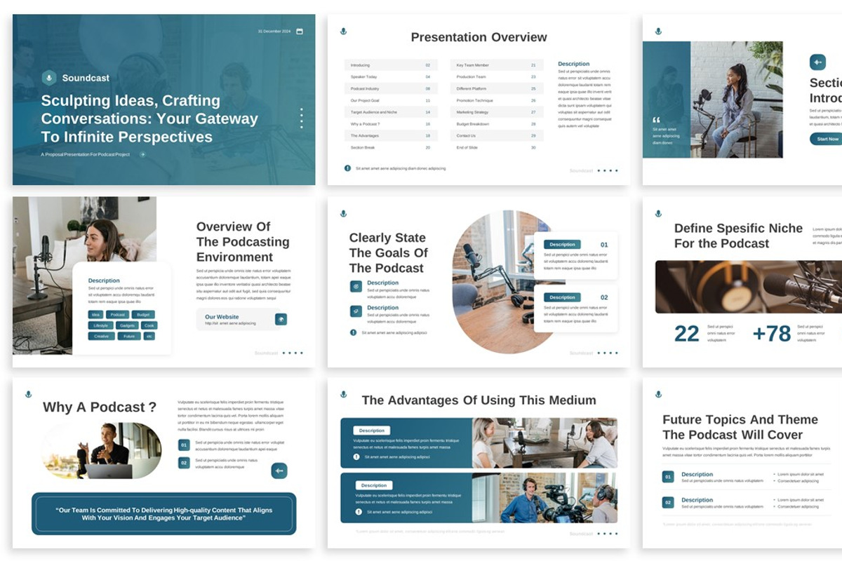 Soundcast - Podcast Keynote Template, a Presentation Template by SlideFactory (Photo 2 of 4)