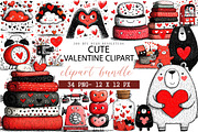 Cute Valentine Clipart, an Illustration by DreamArtGraphic (Thumbnail 1 of 4)