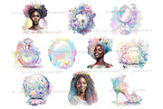 Pastel Black Princess Watercolor, a Person Illustration by GlamArtZhanna (Thumbnail 3 of 5)