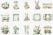 Country Farmhouse Easter Watercolor, an Illustration by NiiiNArt (Thumbnail 5 of 6)