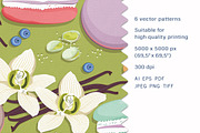 Macaron and Vanilla flowers, a Pattern Graphic by Yummy (Thumbnail 2 of 7)