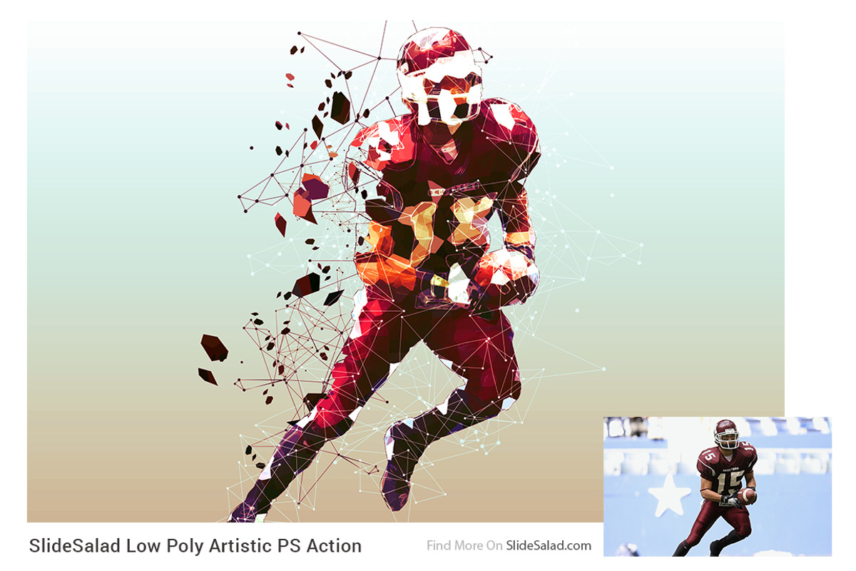 Low Poly Artistic Photoshop Action, an Action Add-On by SlideSalad