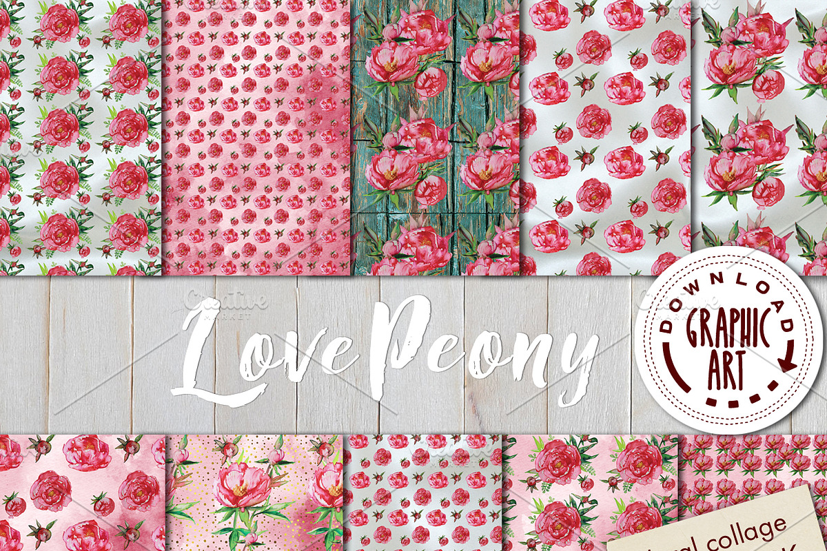 DIGITAL PAPER PATTERNS PACK, a Decorative Illustration by Download Graphic Art (Photo 1 of 6)