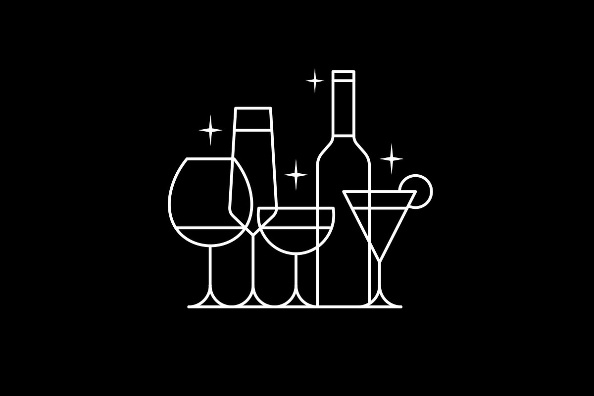 Cocktail Bar Glasses Outline Icon, a Branding & Logo Template by Buqancreative (Photo 4 of 4)