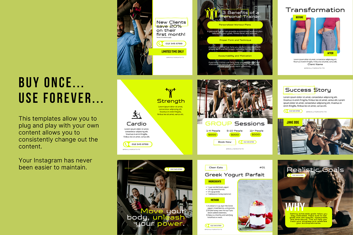 Fitness Coach Social Media, a Social Media Template by Sincerely Media (Photo 5 of 9)