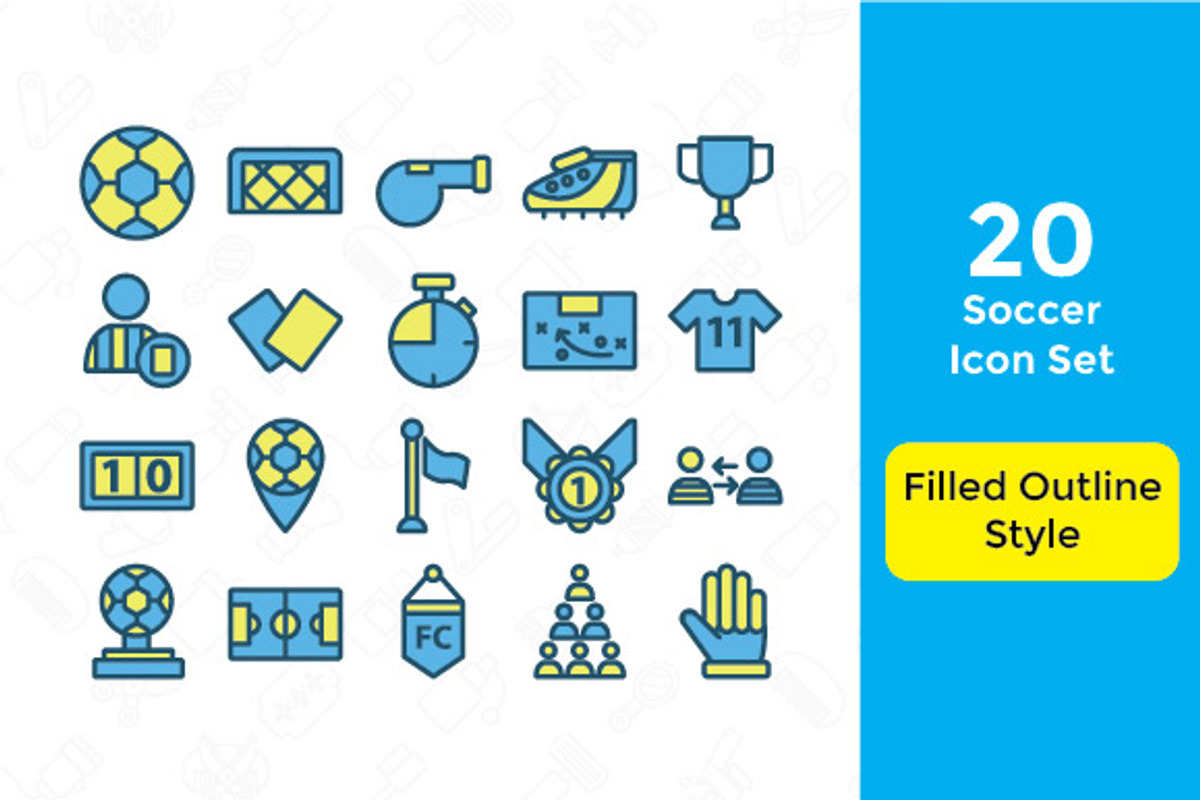 20 Soccer icon set with 3 styles, an Icon by Rudez Studio (Photo 4 of 4)
