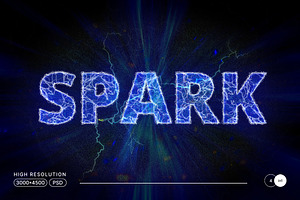 PSD Electric Editable Text Effect