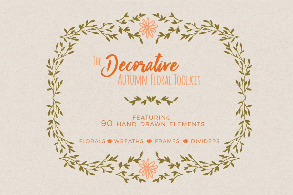 Hand Drawn Autumn Floral Kit, a Decorative Illustration by By Kerri Ann (Photo 1 of 7)