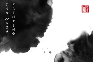 Vector ink wash painting textures