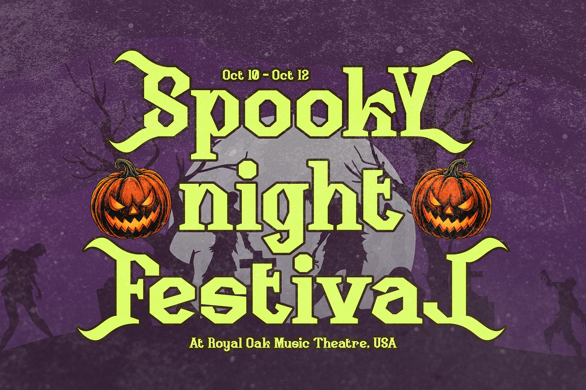 Hexoria - Halloween Display Font, a Serif Font by Flawless And Co (Photo 2 of 10)
