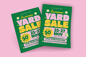 Summer Yard Sale Flyer, a Flyer Template by megarez