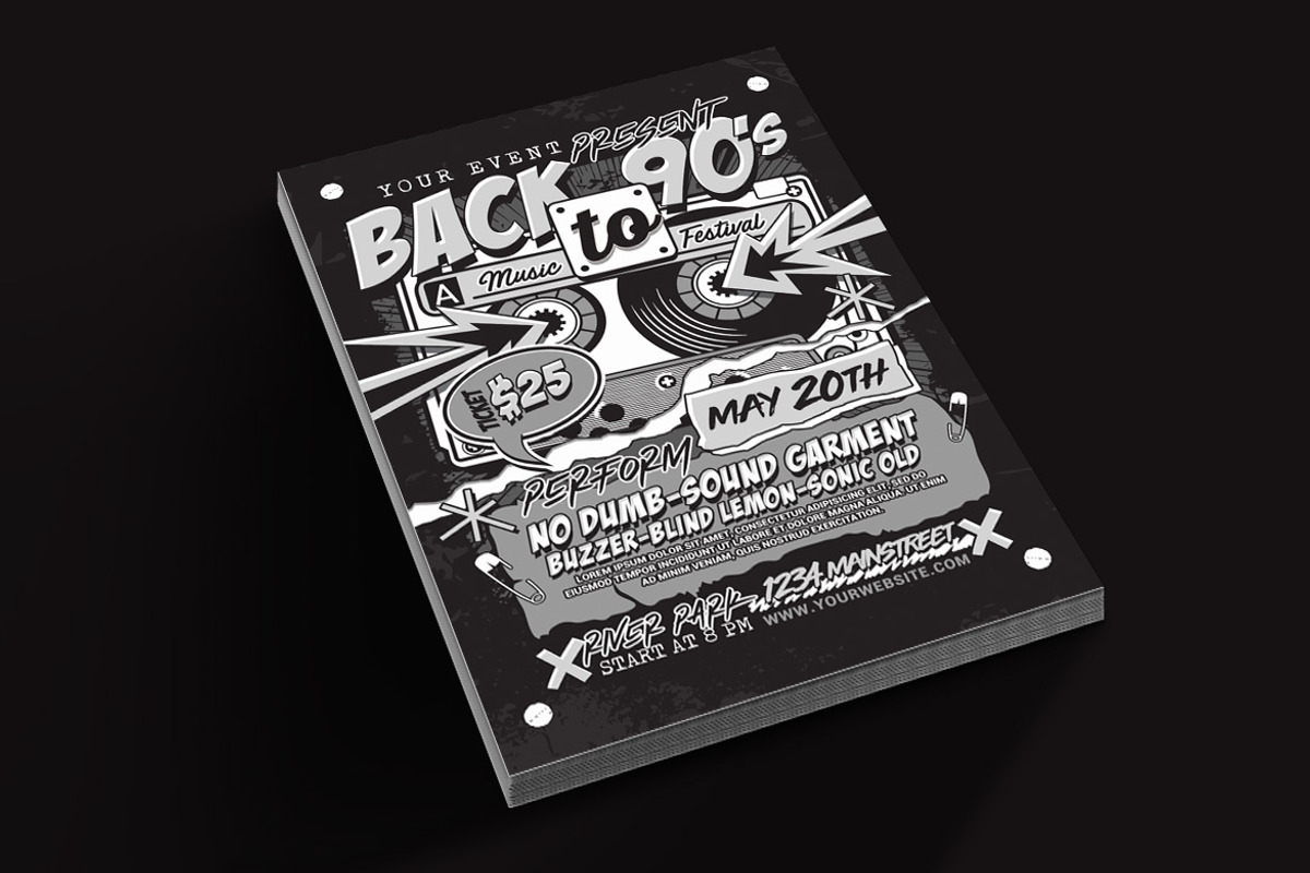 Back to 90's Music Retro, a Flyer Template by Muhamad Iqbal hidayat (Photo 2 of 4)