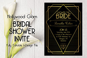 Hollywood Glam Bridal Shower Invite, an Invitation Template by BF Studios (Thumbnail 1 of 2)