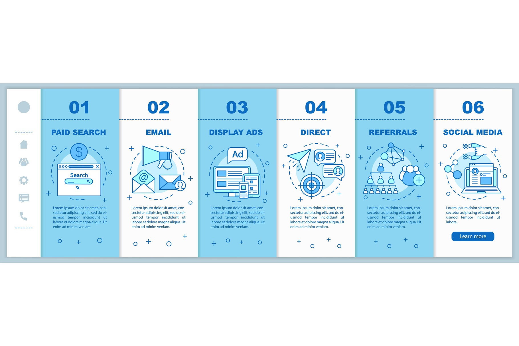 Marketing channels web pages, a Templates & Theme by IMG Visuals