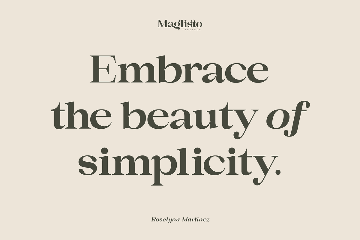 Maglisto - Modern Serif Display, a Serif Font by Namara Creative Studio (Photo 2 of 10)