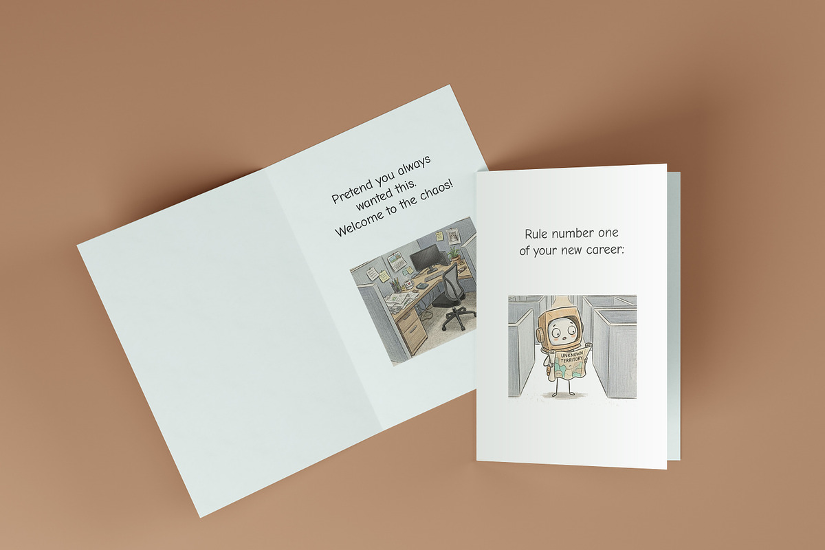 Funny Career Pivot Greeting Cards, a Card Template by Cyrah's Collection (Photo 3 of 3)