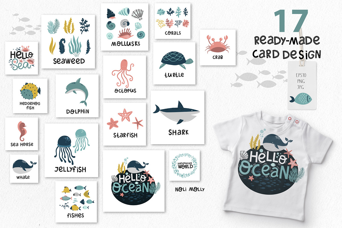 Cute animals. Underwater World, a Background Graphic by Noli Molly Store (Photo 5 of 12)