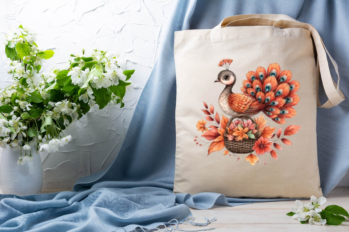 Cute Autumn Peacock Sublimation Clip, an Animal Illustration by SVGArt (Photo 5 of 9)