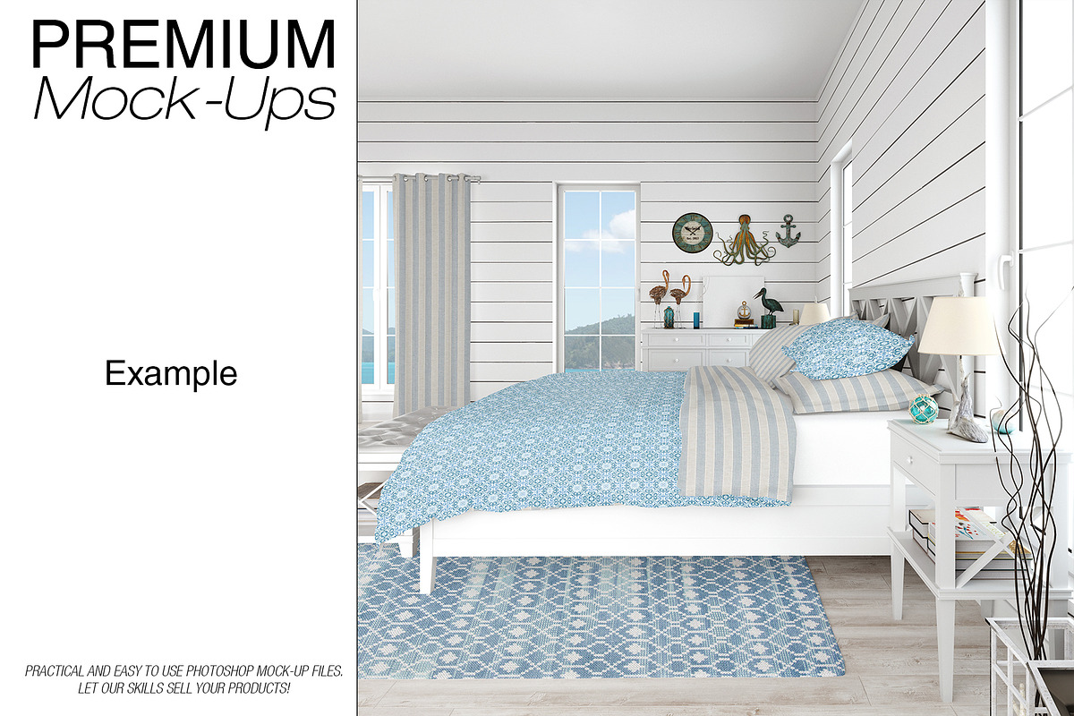 Bedding Mockups Coastal Style, a Product Mockup by mock-ups (Photo 13 of 18)