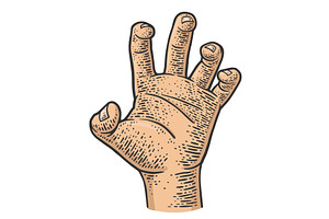 Grasping Hand Sketch Vector