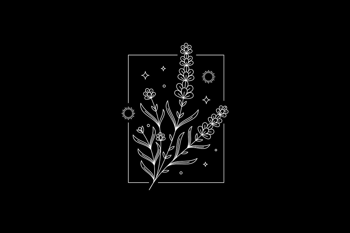 Lavender Flower Lineart Logo, a Branding & Logo Template by Buqancreative (Photo 2 of 4)