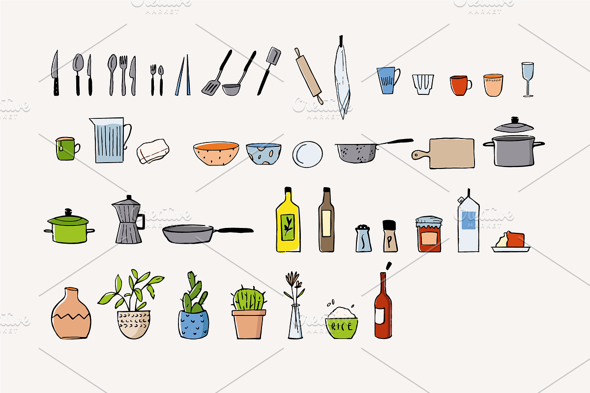 Kitchen Doodles - Illustration Set, a Food Illustration by Marinastu (Photo 5 of 6)
