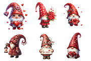 Cute watercolor valentine gnome clip, an Illustration by Designworld (Thumbnail 2 of 4)
