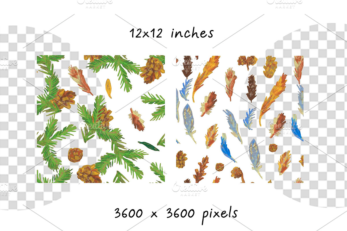Kids Crayon Nature Elements Seamless, a Pattern Graphic by Lucyinyourheart (Photo 4 of 10)