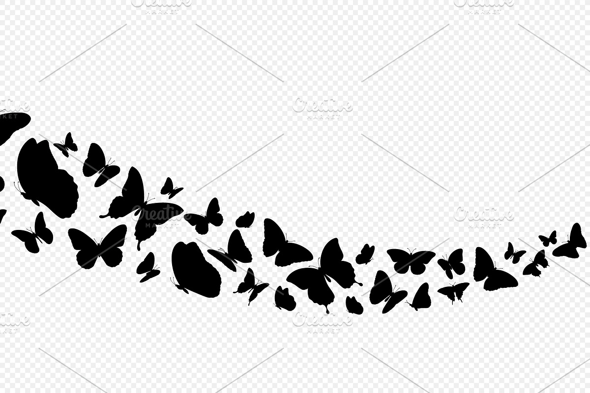 Elegant butterfly silhouettes, an Animal Illustration by Yayasya (Photo 3 of 3)
