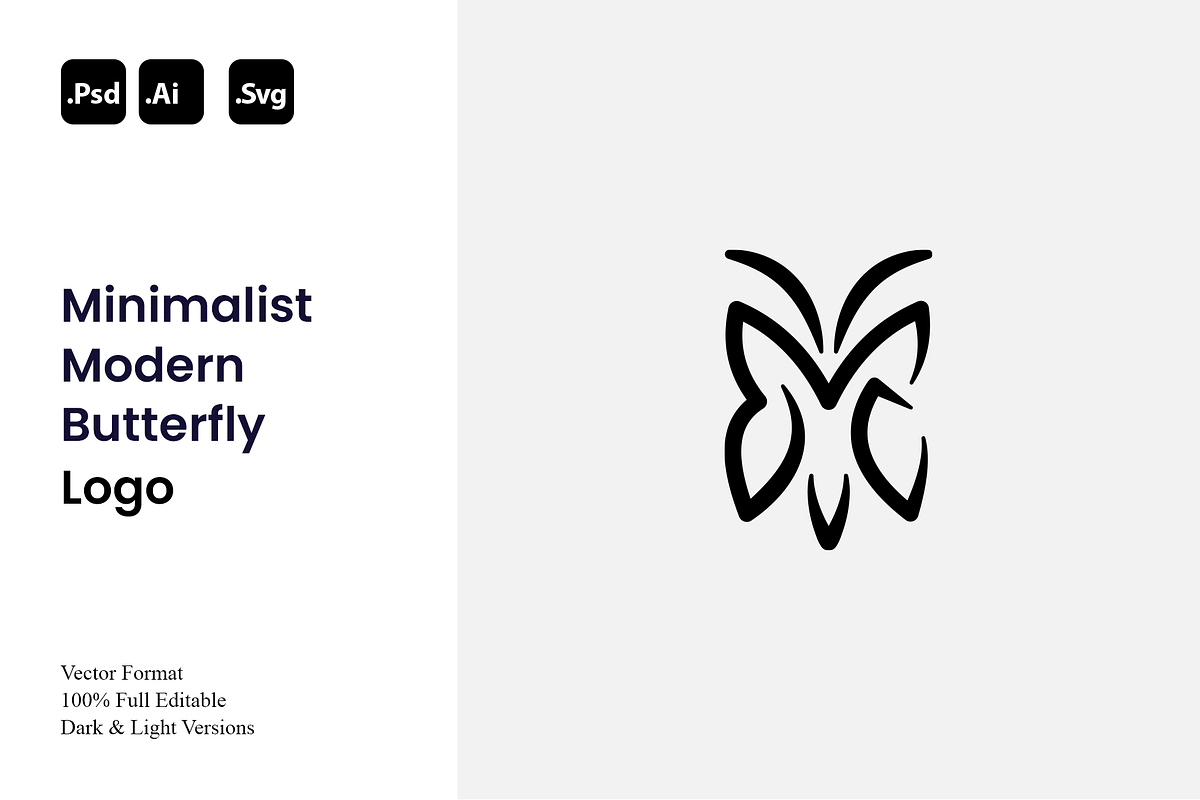 Minimalist Modern Butterfly Logo, a Branding & Logo Template by Luxury Logos (Photo 1 of 4)