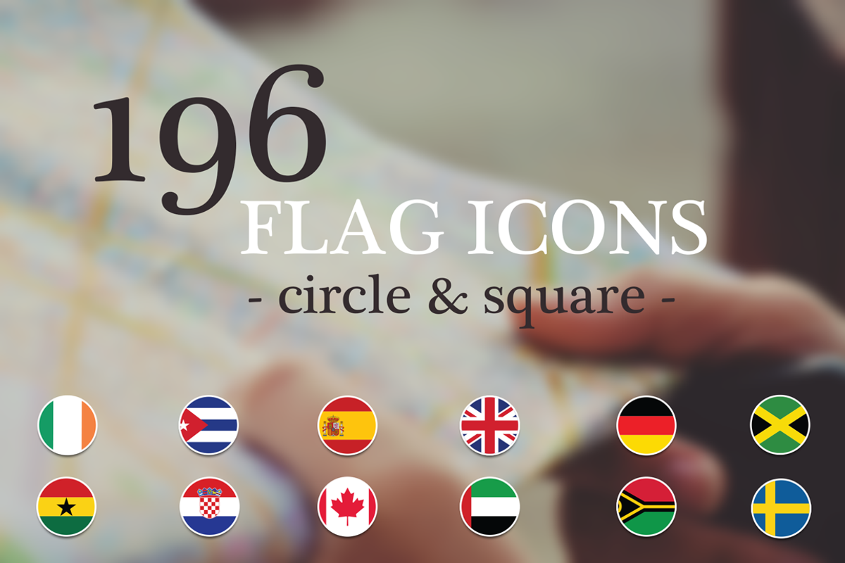 Flat World Flag (round & rectangle), an Illustration by Design Shop (Photo 1 of 5)