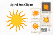 Spiral Sun Clipart, a Graphic by Artnoy (Thumbnail 1 of 5)