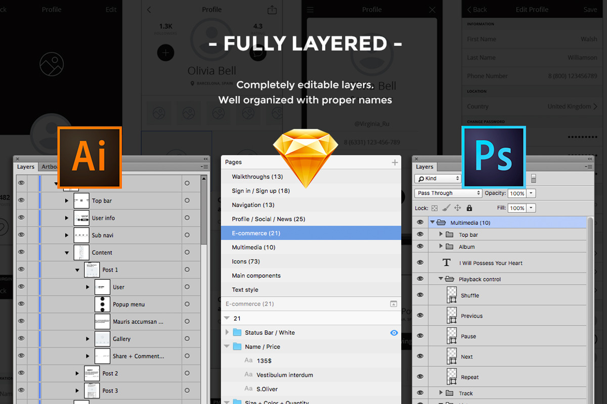 TURBO iOS Wireframe Kit, a Wireframe Template by Just UI (Photo 10 of 11)