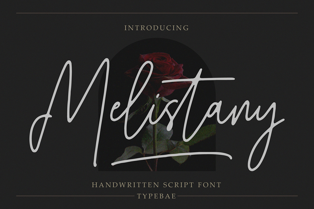 Melistany Handwritten Script, a Script Font by Typebae (Photo 1 of 8)
