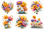 Whimsical Spring Garden Flower Clipa, an Illustration by Black Bird Studio (Thumbnail 4 of 5)