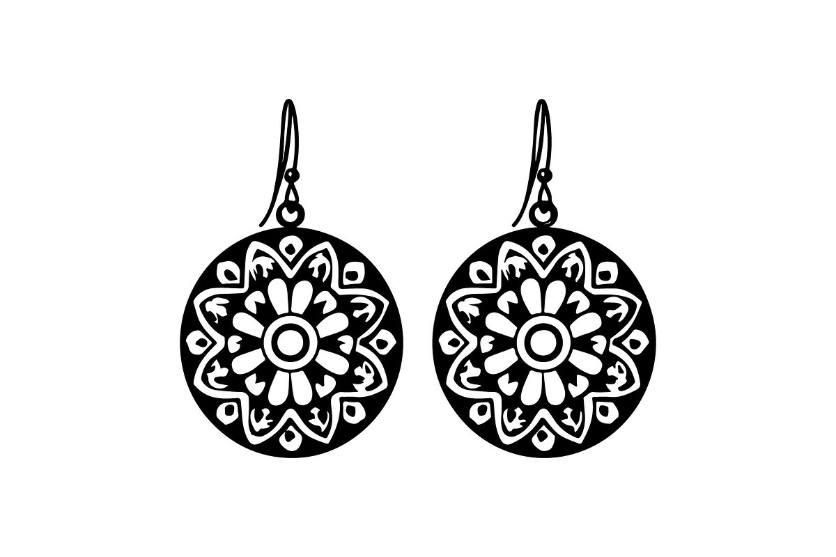 Teardrop Filigree Earrings SVG, an Object Graphic by jahid234 (Photo 8 of 13)