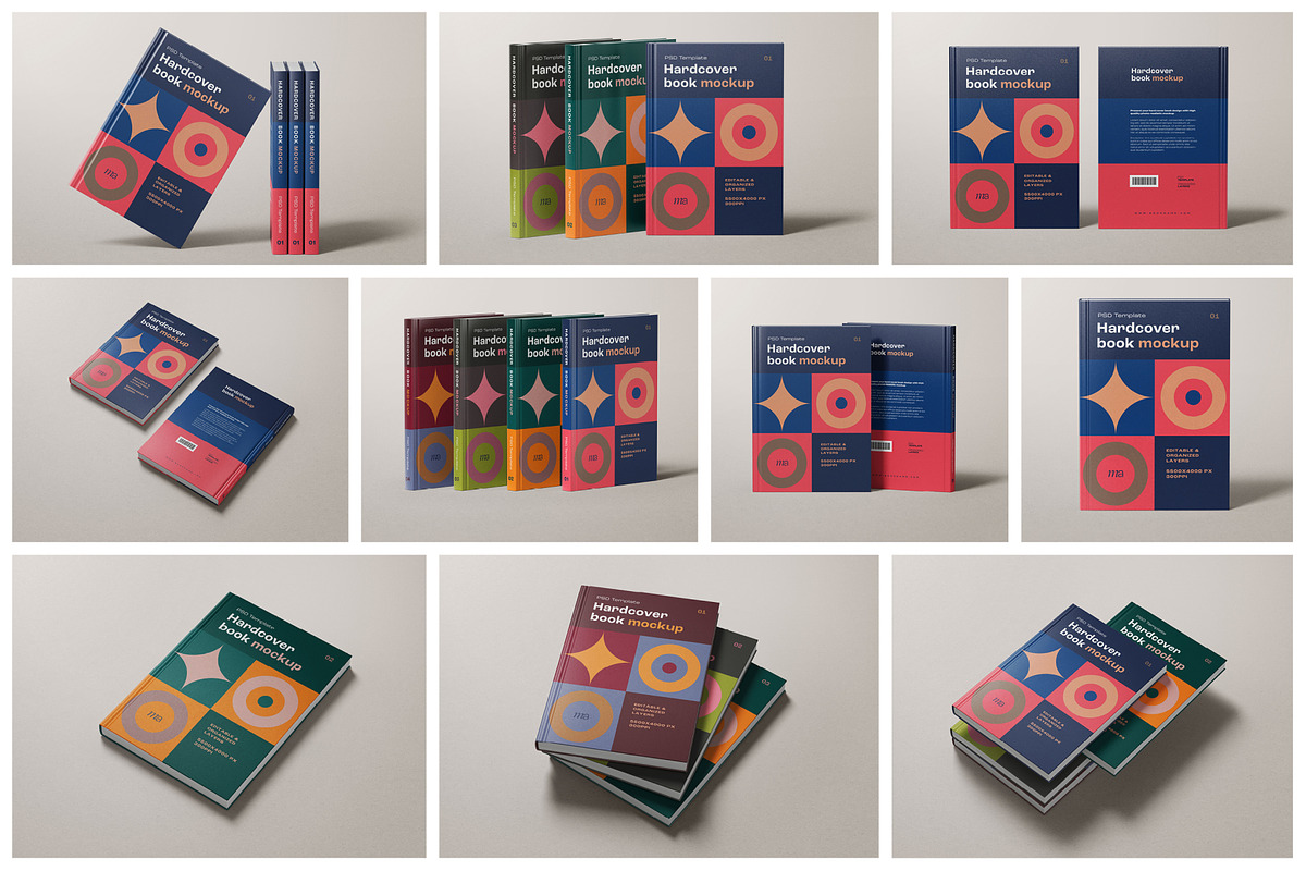 Hardcover Mockup Set, a Print Template by mockupatelier (Photo 2 of 13)